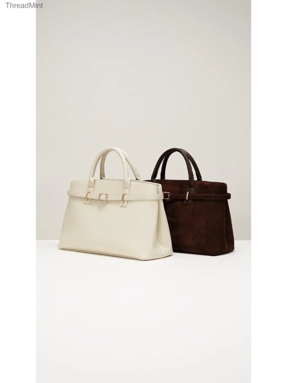 Vegan Leather Satchel Bag for Women Structured Work Tote Handbag